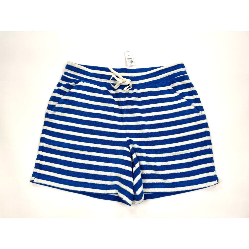 Talbots Stripe Terry cloth Beach Shorts Women M‎ NWT $70 Stretch Cotton Pockets